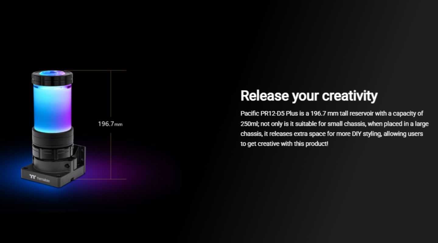 Bộ Bơm Kèm Bình Chứa Tản Nhiệt Nước Thermaltake Pacific PR12-D5 Plus 4 bo-bom-kem-binh-chua-tan-nhiet-nuoc-thermaltake-pacific-pr12-d5-plus-3