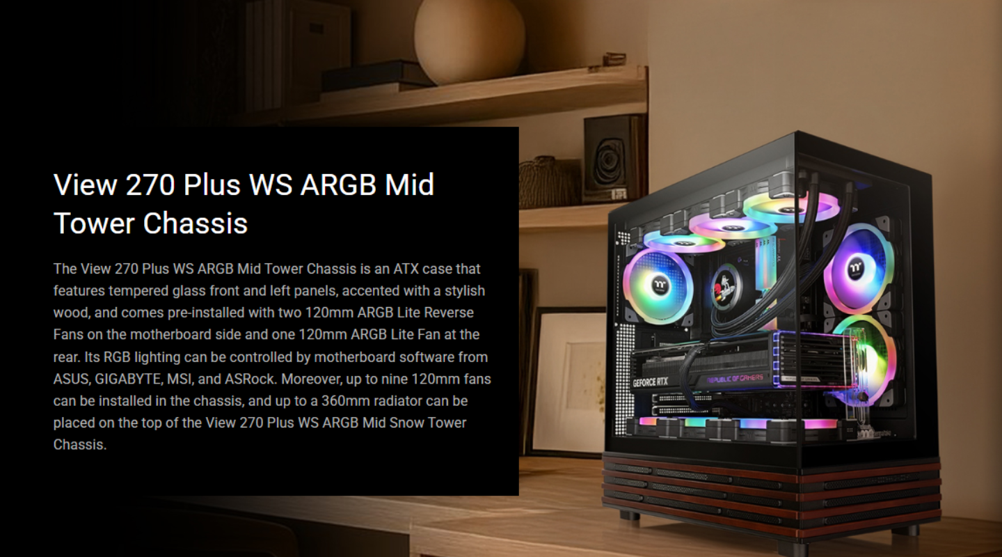 Thùng Máy Tính Thermaltake View 270 Plus WS ARGB Mid Tower 2 thung-may-tinh-thermaltake-view-270-plus-ws-argb-mid-tower-1
