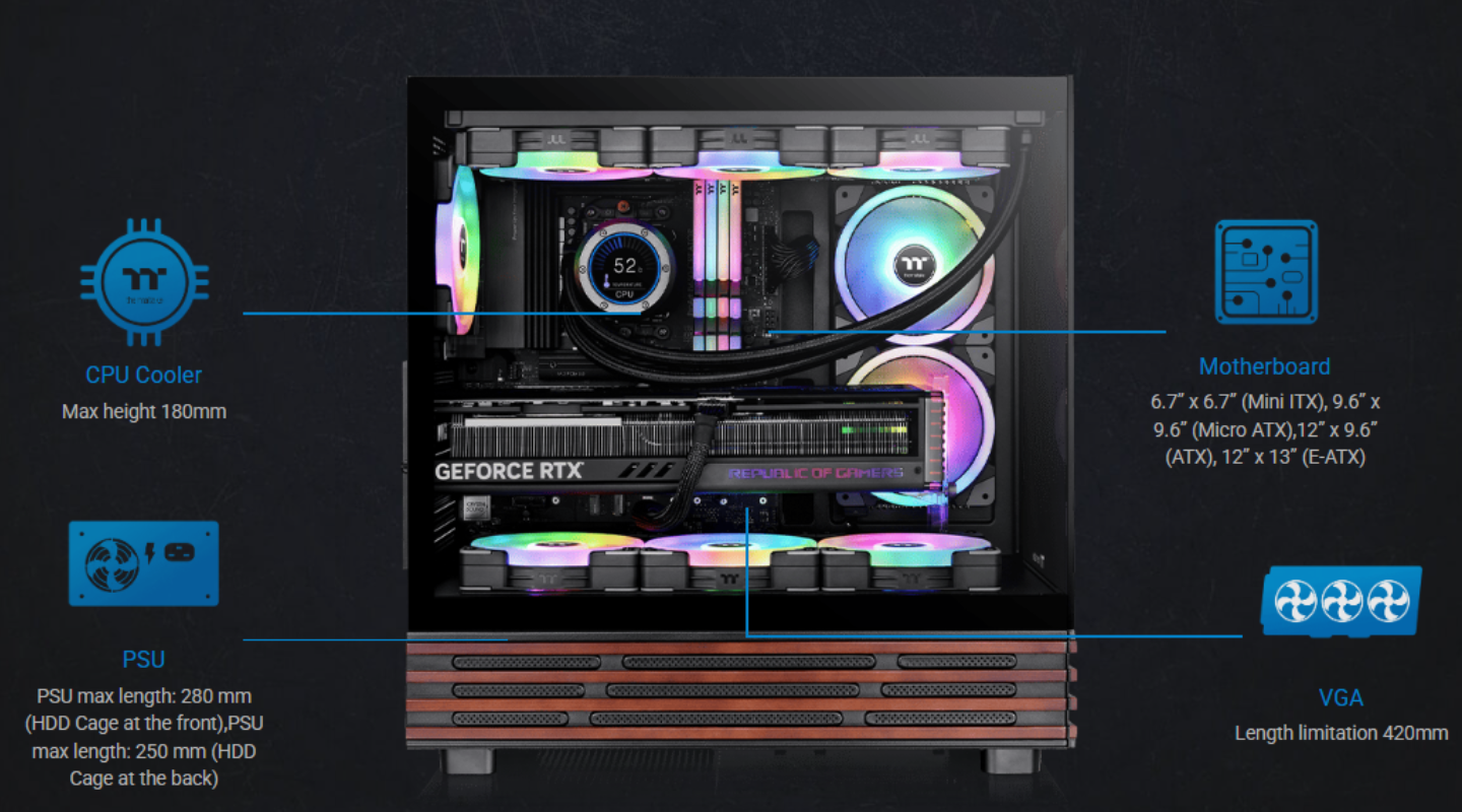 Thùng Máy Tính Thermaltake View 270 Plus WS ARGB Mid Tower 5 thung-may-tinh-thermaltake-view-270-plus-ws-argb-mid-tower-4