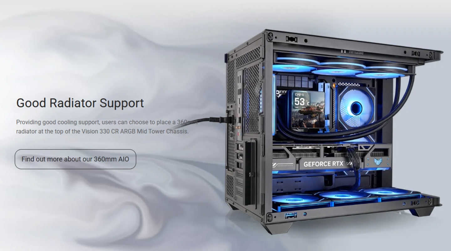Thùng Máy Tính Thermaltake Vision 330 CR ARGB Mid Tower 5 thung-may-tinh-thermaltake-vision-330-cr-argb-mid-tower-4