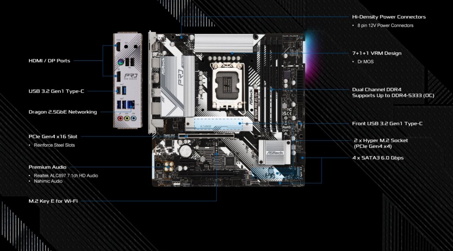 Mainboard ASRock B760M Pro RS/D4 3 mainboard-asrock-b760m-pro-rs-d4-2