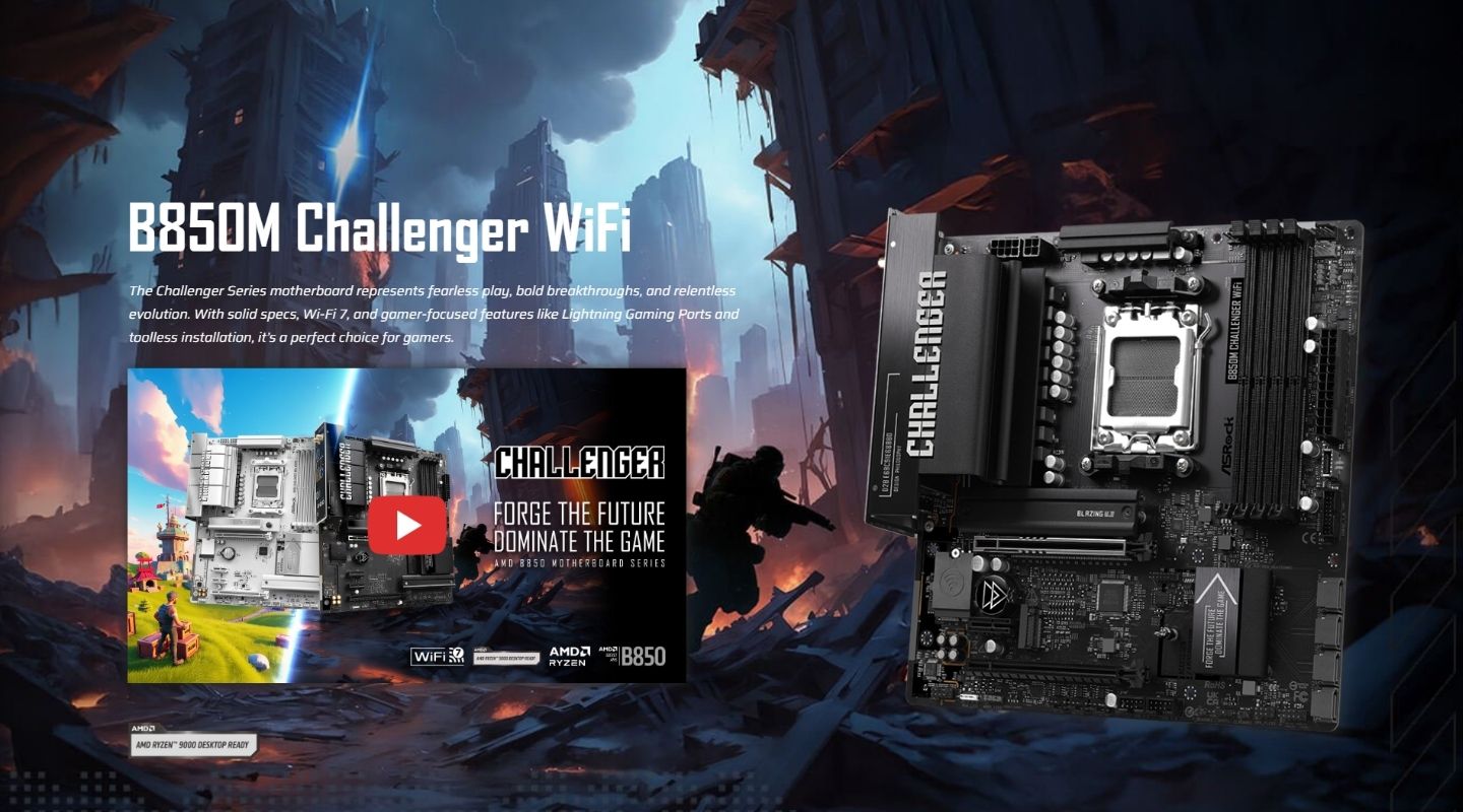 mainboard asrock b850m challenger wifi 1