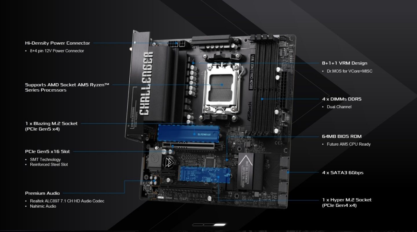mainboard asrock b850m challenger wifi 2
