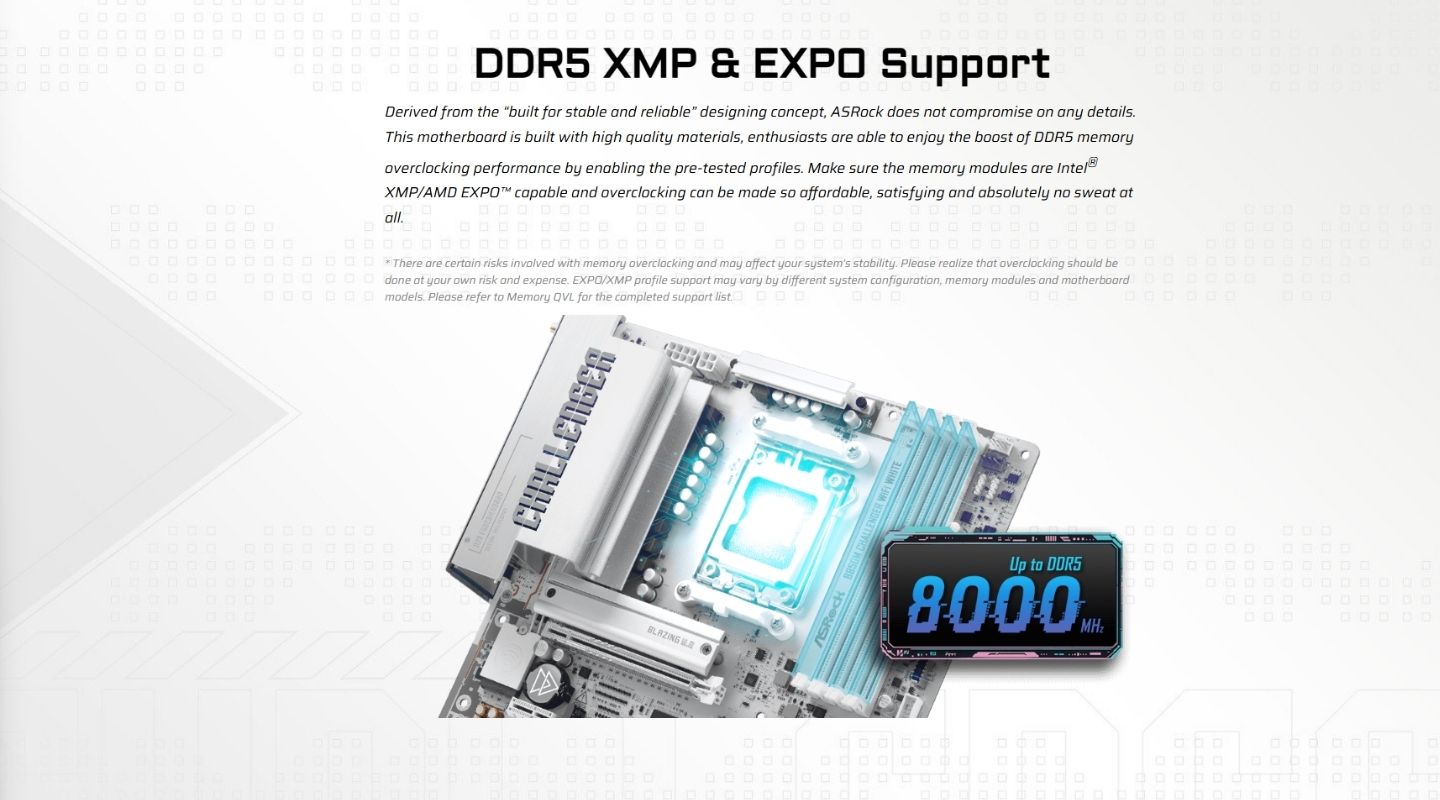 mainboard asrock b850m challenger wifi white 4