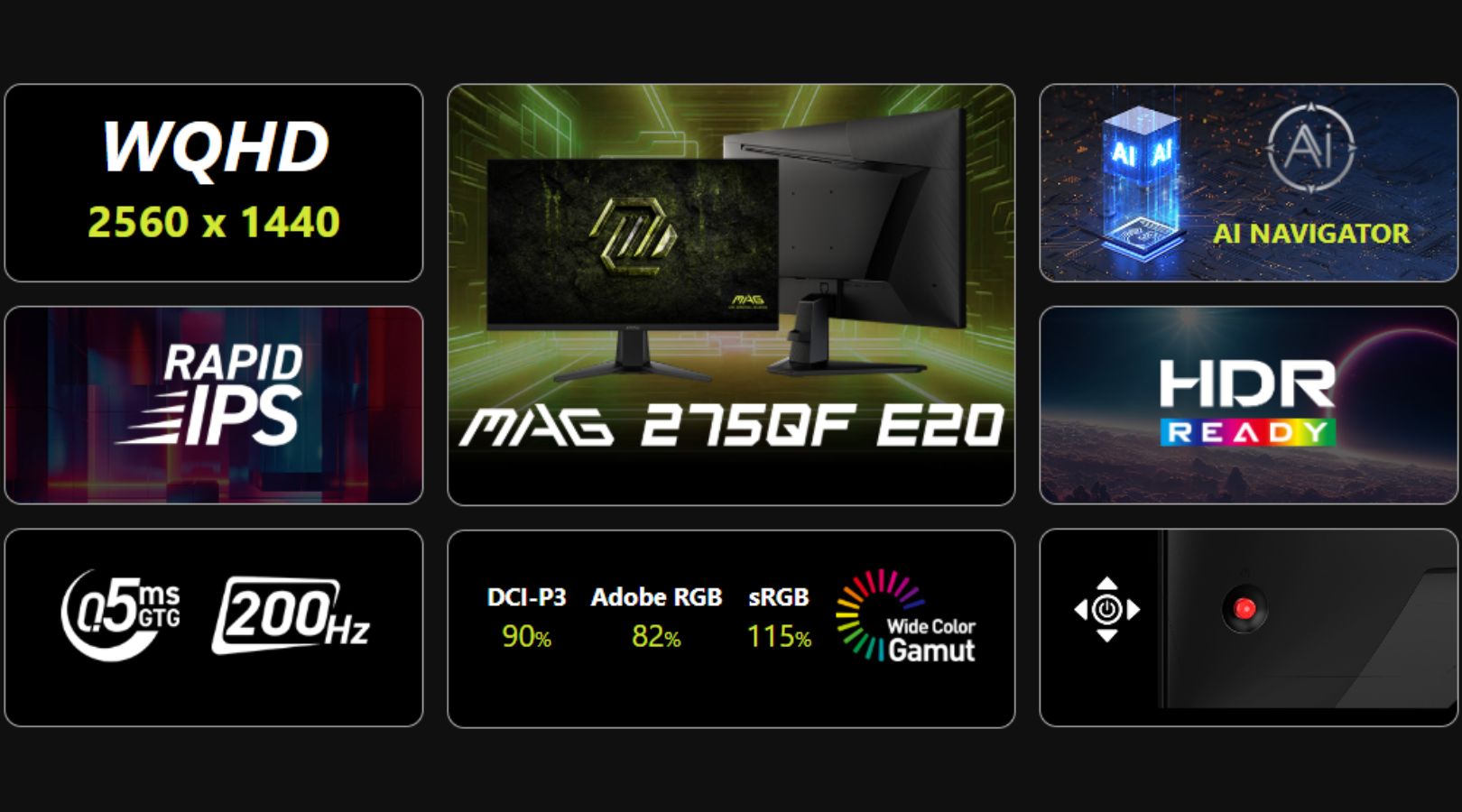 Màn Hình Gaming MSI MAG 275QF E20 WQHD 200HZ 2 man-hinh-gaming-msi-mag-275qf-e20-1