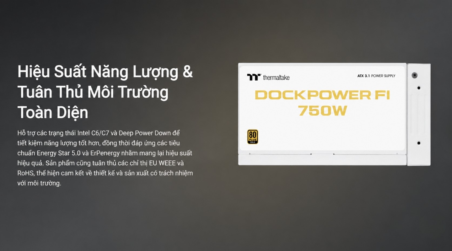 Nguồn Máy Tính - PSU Thermaltake Dockpower FI Snow 750W 80 Plus Gold ATX 3.1 10 nguon-may-tinh-psu-thermaltake-dockpower-fi-snow-750w-9