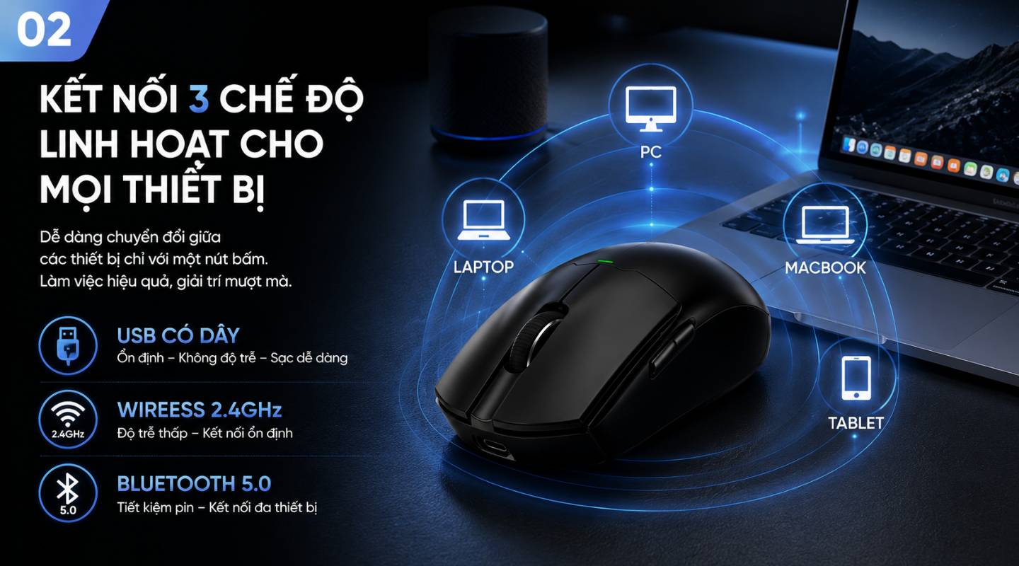 Chuột Gaming Motospeed G1 Wireless 3 Mode PAW3311 61gram 3 chuot-gaming-motospeed-g1-wireless-3-mode-paw3311-61gram-2
