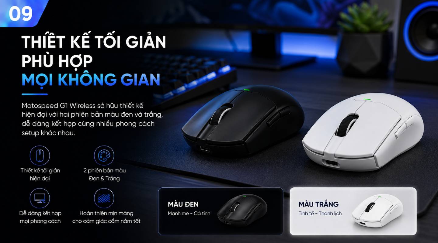 Chuột Gaming Motospeed G1 Wireless 3 Mode PAW3311 61gram 10 chuot-gaming-motospeed-g1-wireless-3-mode-paw3311-61gram-9