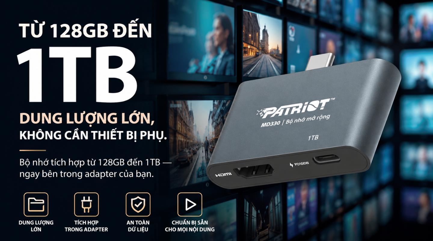 Ổ Cứng Di Động SSD Hub Patriot MD330 Lưu Trữ Kết Hợp Xuất Hình Cổng HDMI 4 o-cung-di-dong-ssd-hub-patriot-md330-3