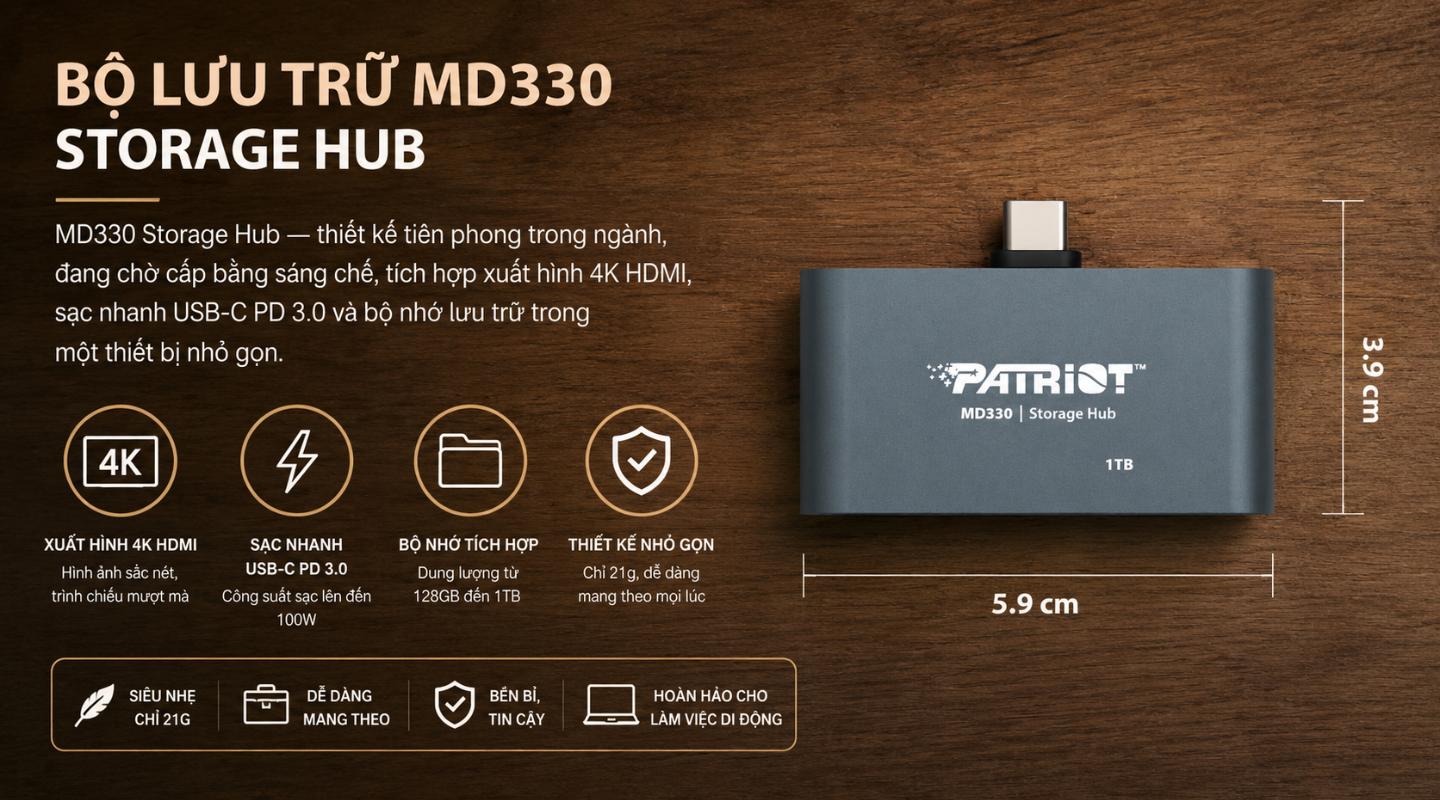 Ổ Cứng Di Động SSD Hub Patriot MD330 Lưu Trữ Kết Hợp Xuất Hình Cổng HDMI 2 o-cung-di-dong-ssd-hub-patriot-md330-1