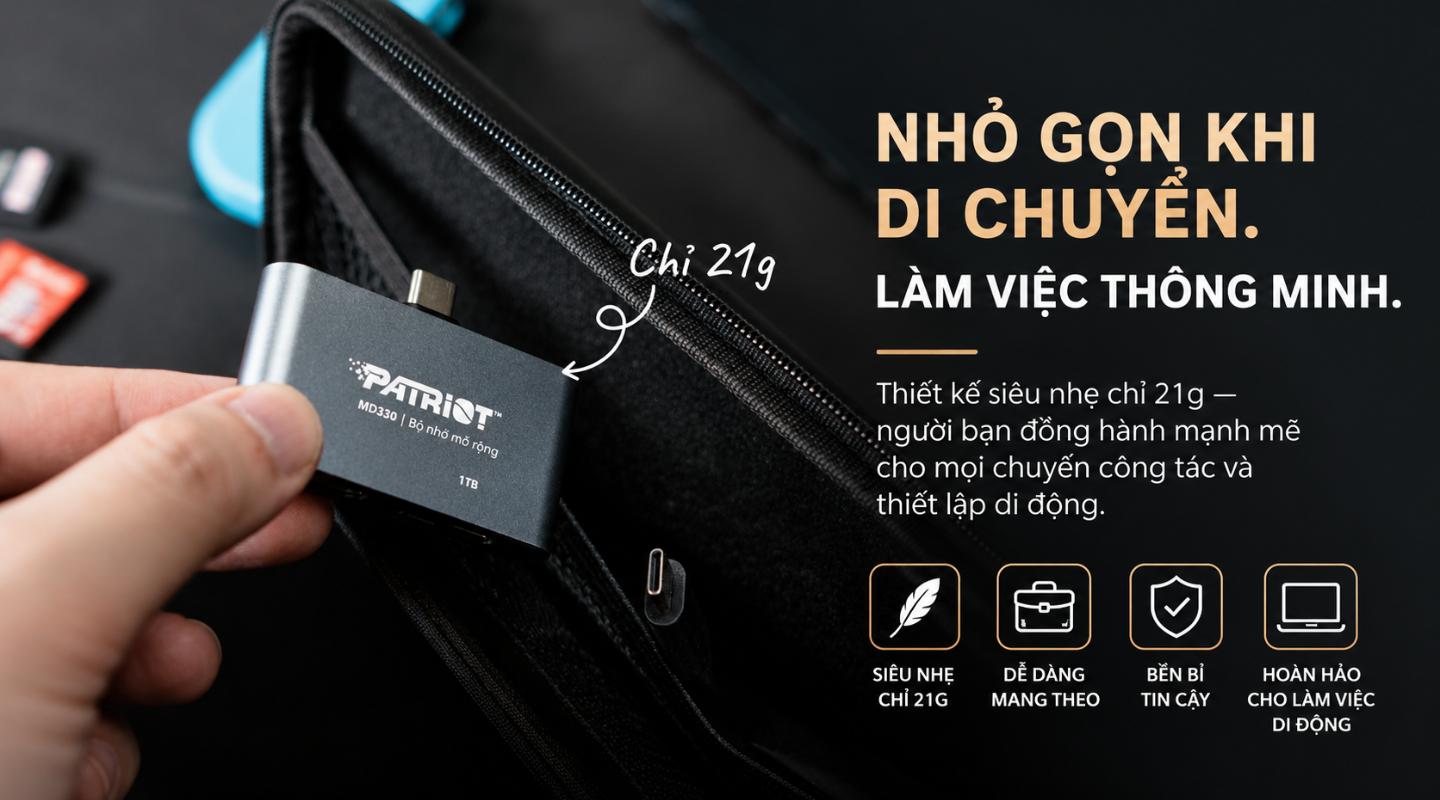 Ổ Cứng Di Động SSD Hub Patriot MD330 Lưu Trữ Kết Hợp Xuất Hình Cổng HDMI 6 o-cung-di-dong-ssd-hub-patriot-md330-6