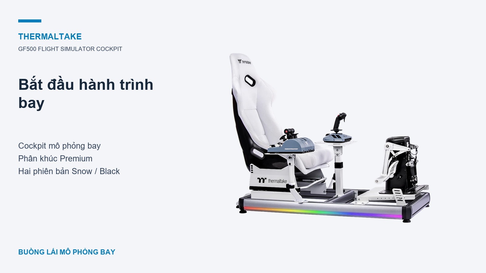 Flight Simulator Cockpit Thermaltake GF500 2 Thermaltake GF500 Flight Simulator Cockpit – Trải nghiệm bay trong một buồng lái chuyên biệt