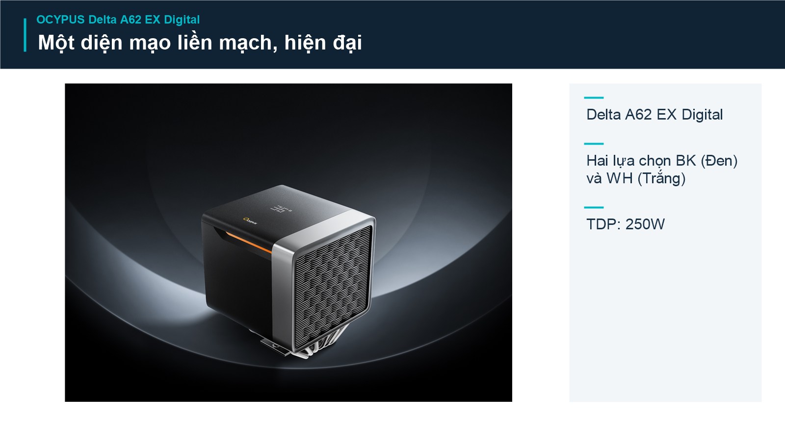 Tản Nhiệt Khí CPU Ocypus Delta A62 EX Digital 2 Tản Nhiệt Khí CPU Ocypus Delta A62 EX Digital – thiết kế liền mạch màu đen